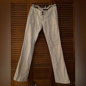 White stretchy denim slightly flared jeans